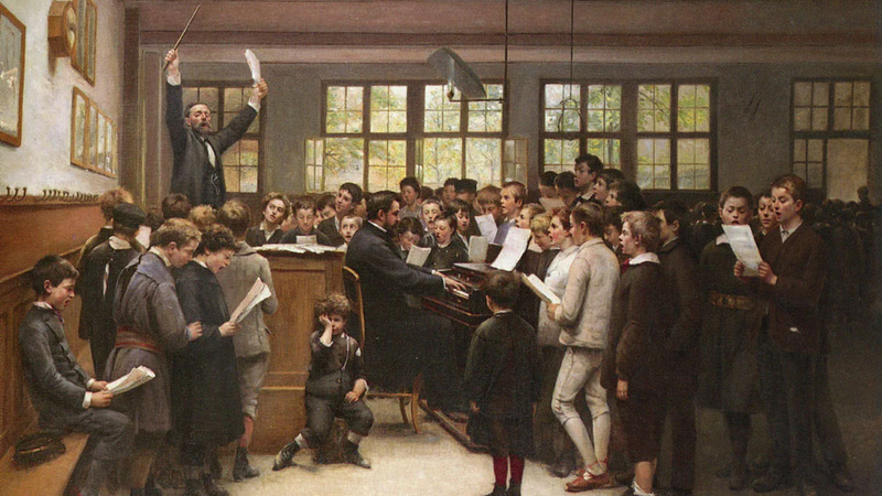the-choir-lesson-auguste-joseph-trupheme-oil-painting