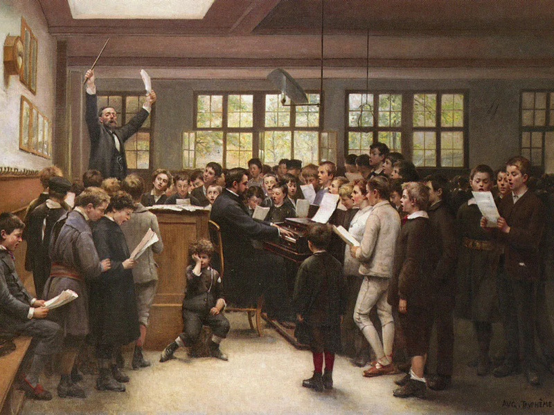 the-choir-lesson-auguste-joseph-trupheme-oil-painting